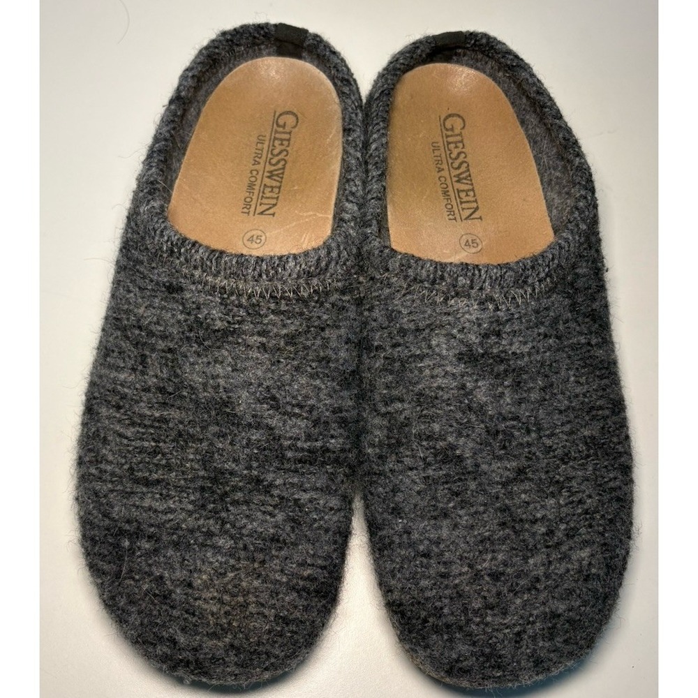 Giesswein Slippers Clogs Mule Size‎ 45 Gray Natural Virgin Wool Veitsch Comfort